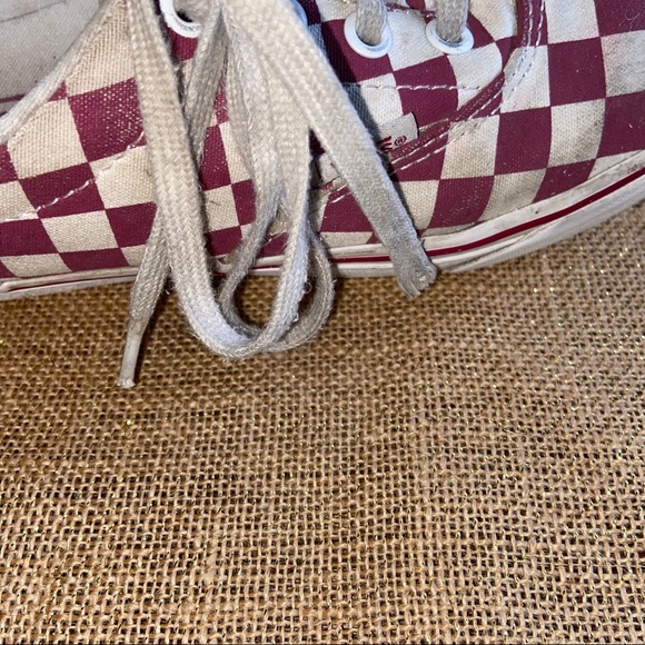 Vans checkerboard sneakers size 6.5 in red/white - Picture 5 of 8